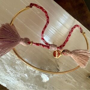 Gold and Pink Stella and Dot Tassel Bracelet